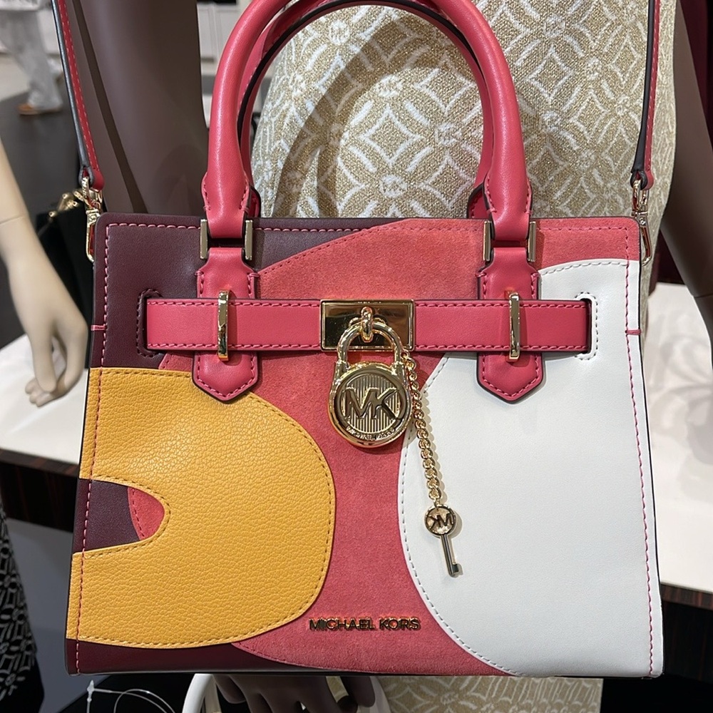 MICHAEL KORS Hamilton Small Two-Tone Satchel
COLOR LIGHT BERRY SHERBET MULTI
NWT - Picture 14 of 16